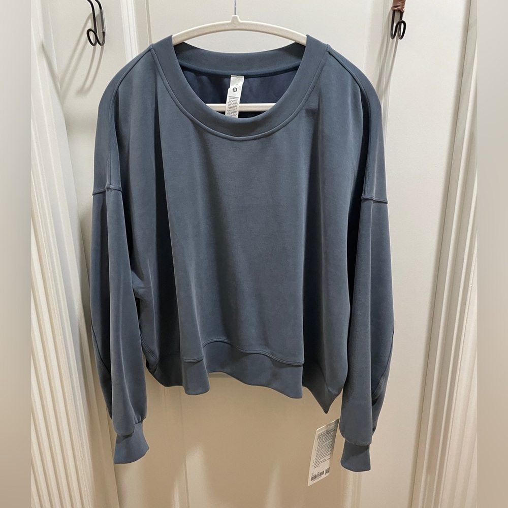 lululemon athletica Slate Blue Perfectly Oversized Crop Crew Softstreme